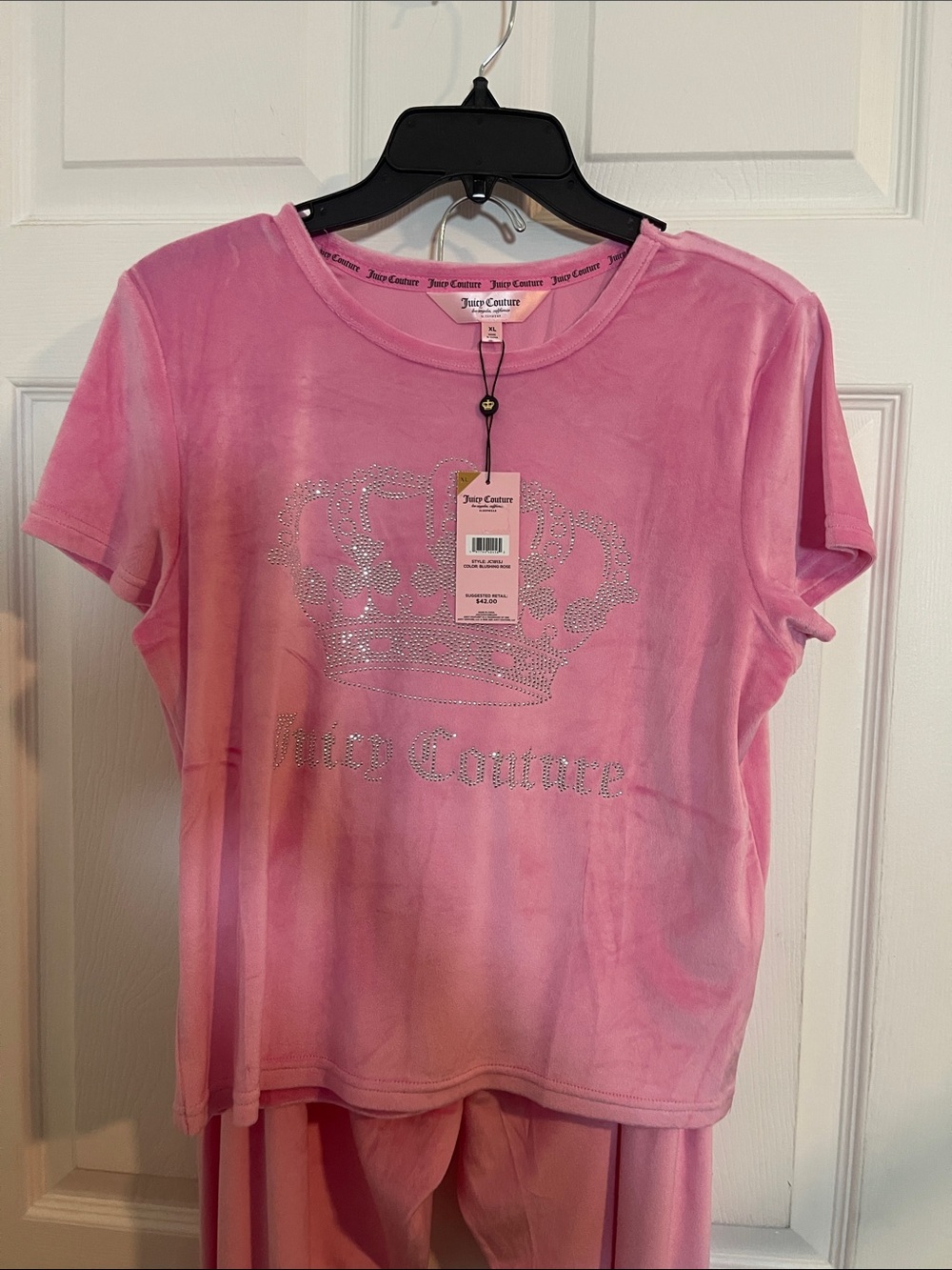 Juicy Couture Pink Rhinestone Crown Tee
